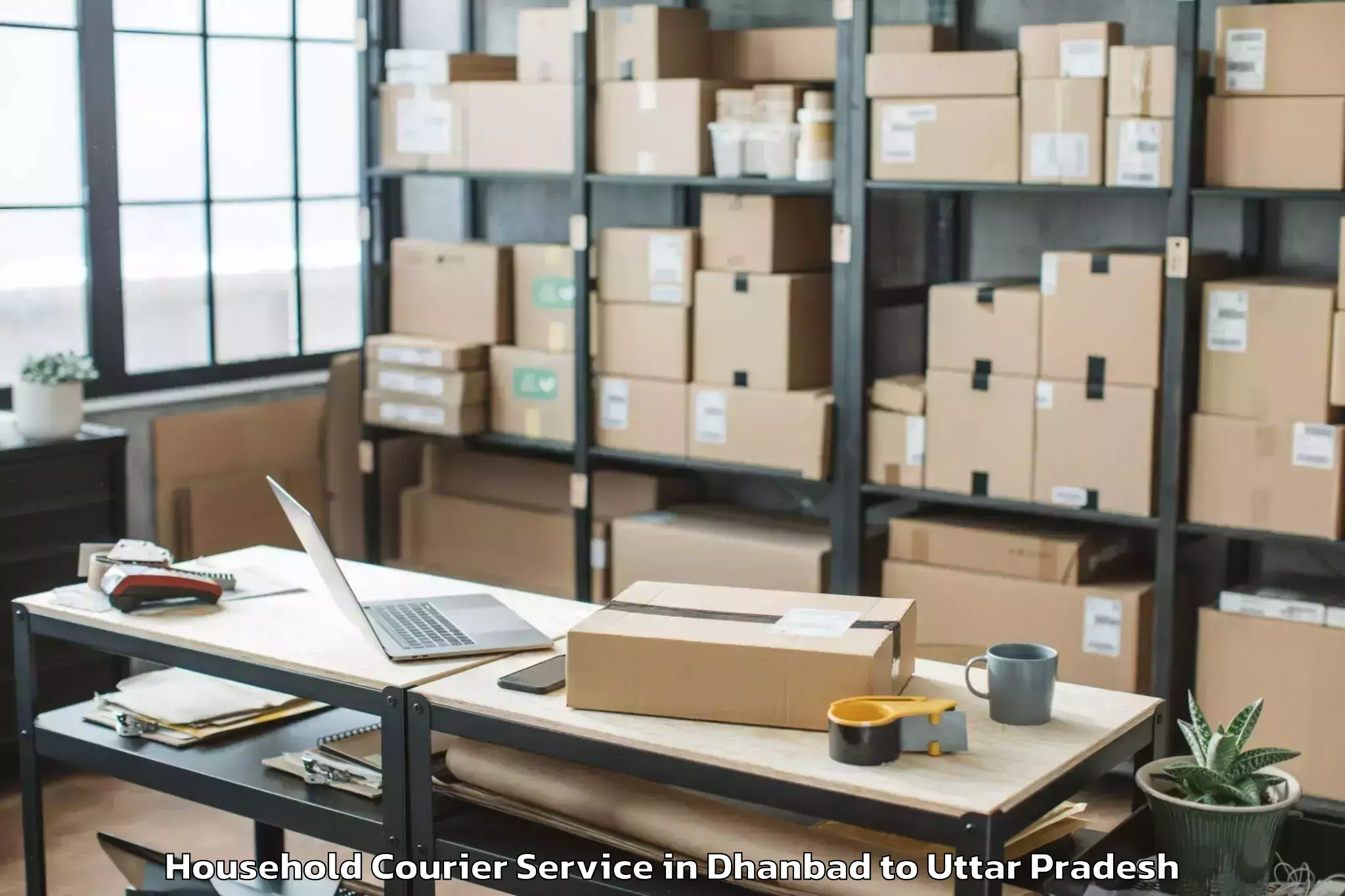 Reliable Dhanbad to Bhongaon Household Courier